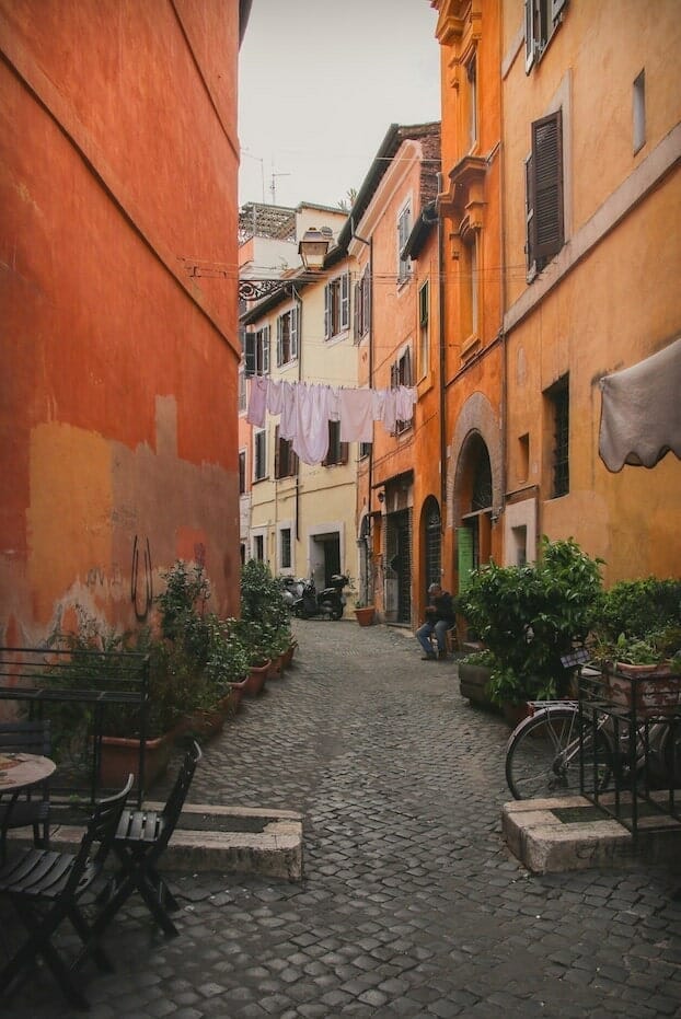 street trastevere rome italy