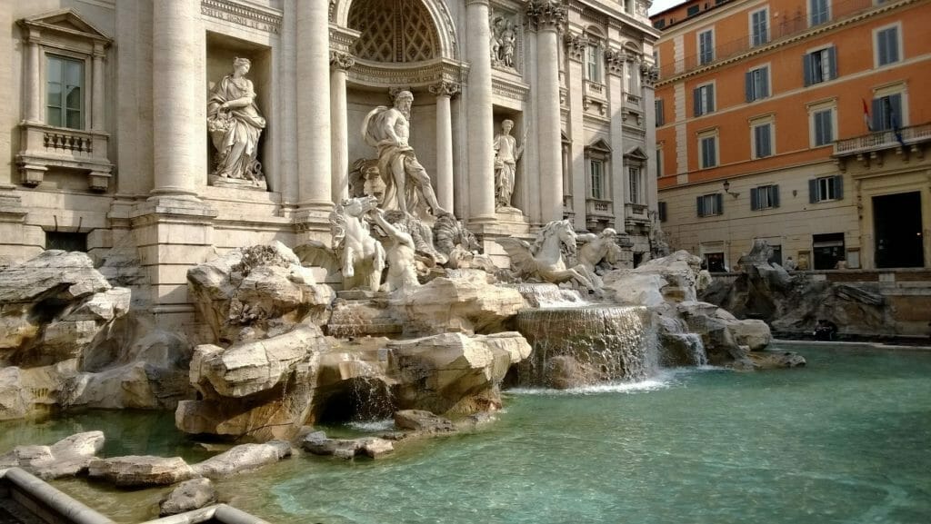 rome city map trevi fountain