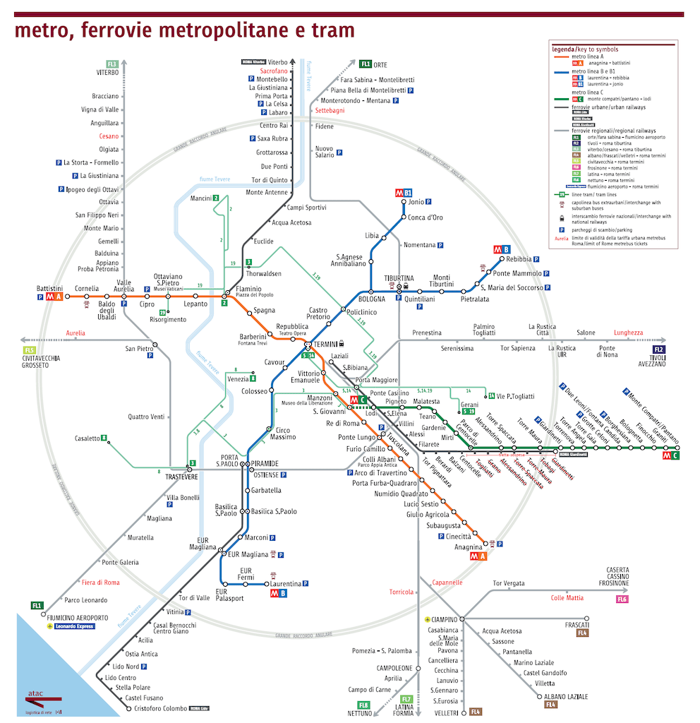 rome city map metro