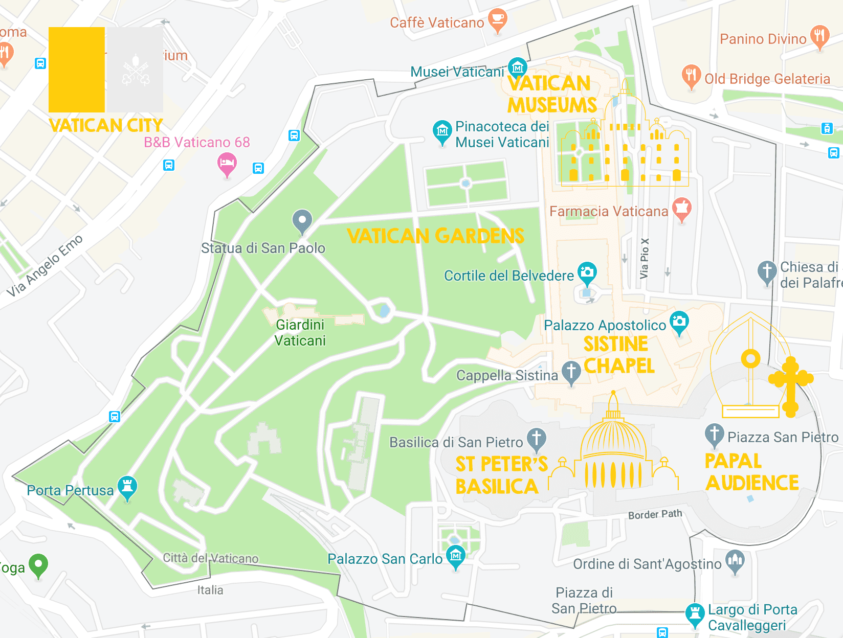 rome city map of the vatican
