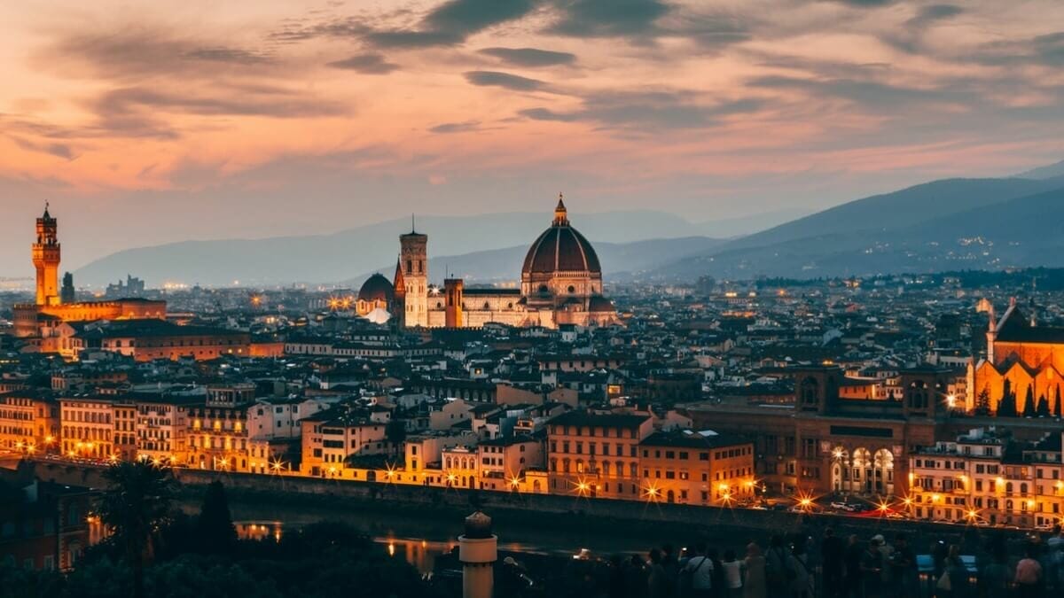 Aerial view Florence city