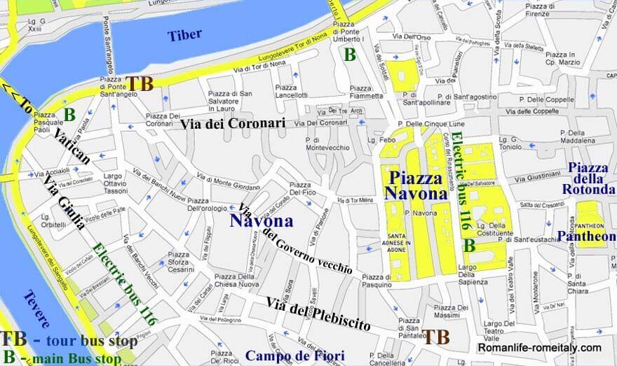 Piazza Navona map detail