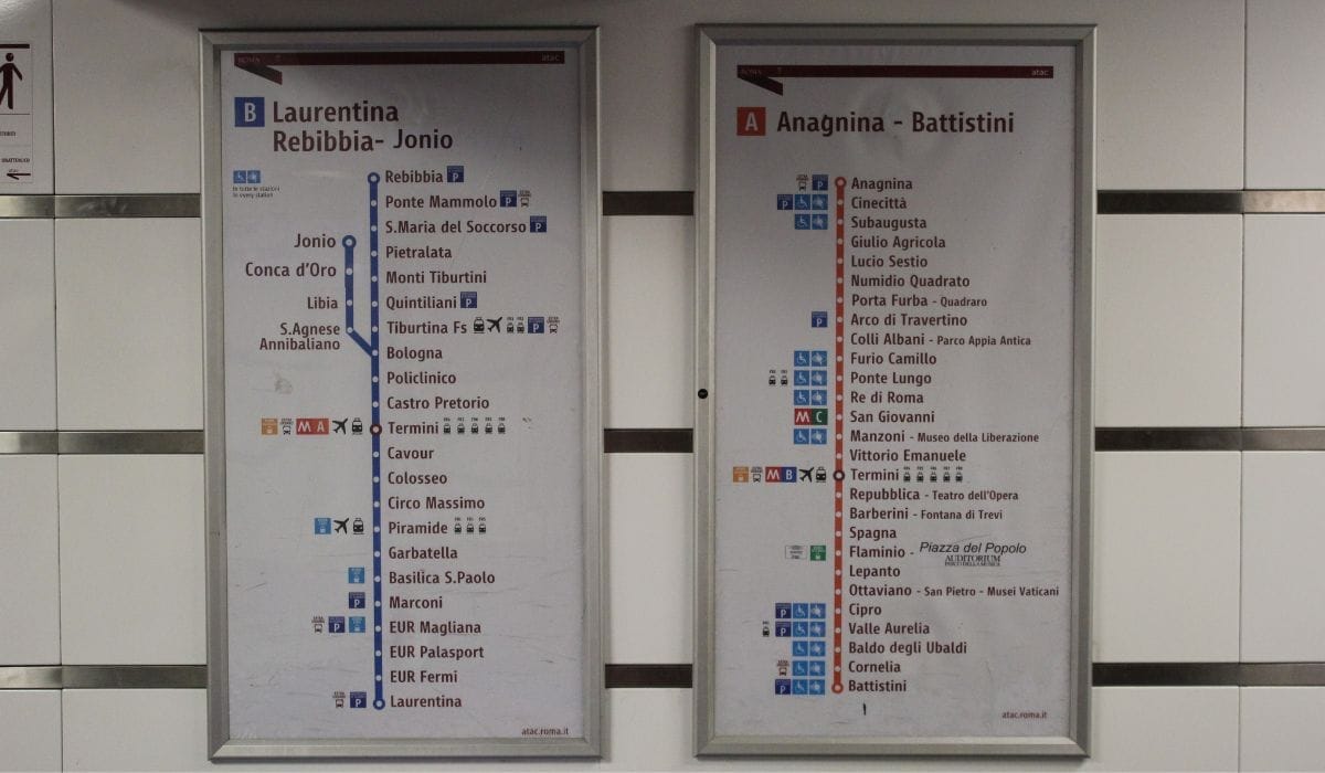 Metro lines a and b Roman metro