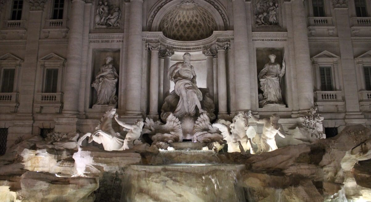 Trevi Fountain Rome in July