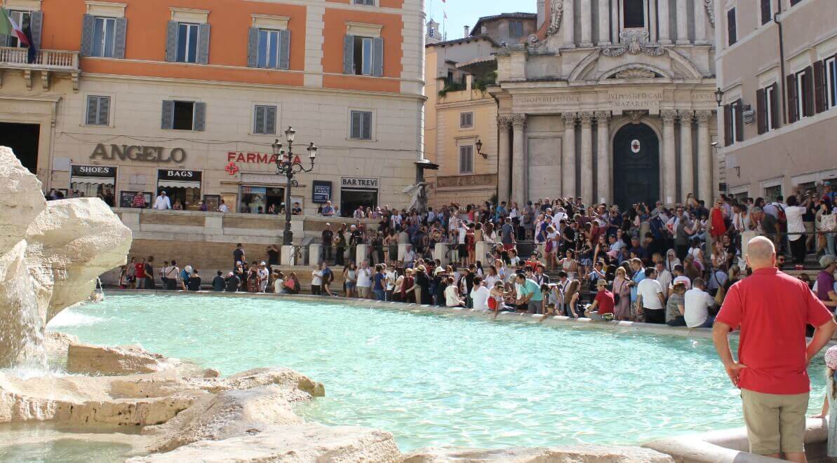 Trevi fountain in Rome in Summer