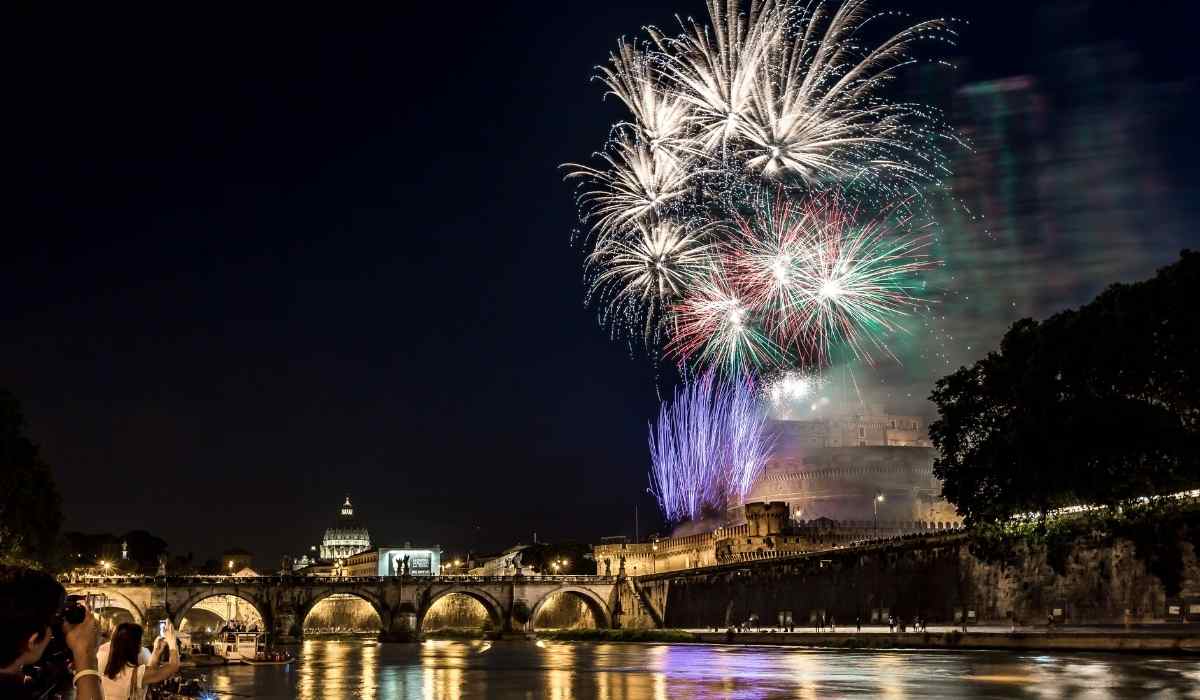 New Years Eve in Rome fireworks Castel Angelo