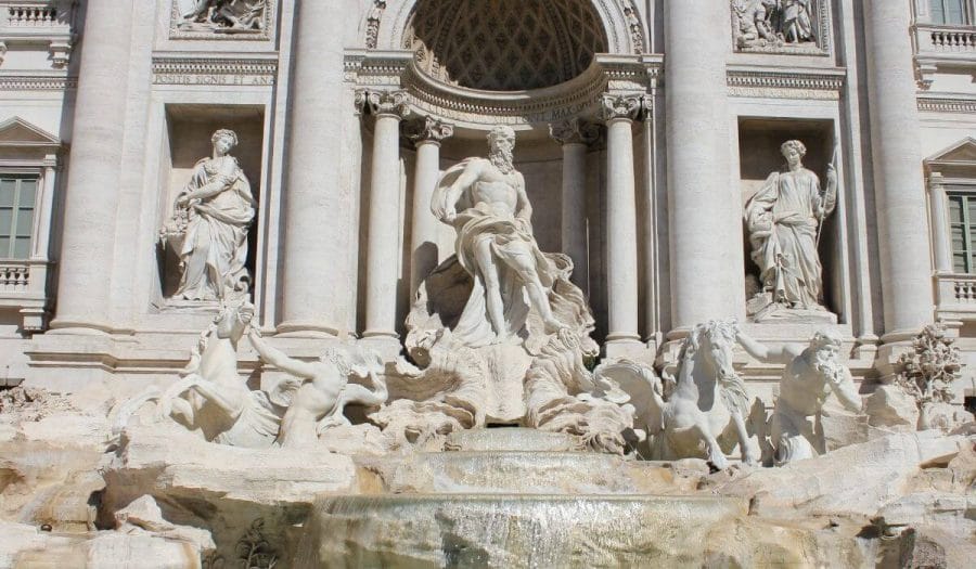 Trevi fountain to Spanish Steps in Rome