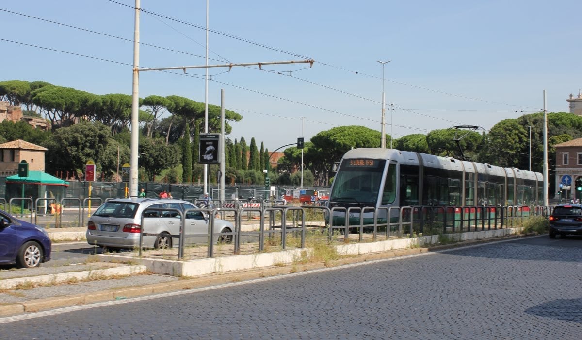 City Rome public transport trams